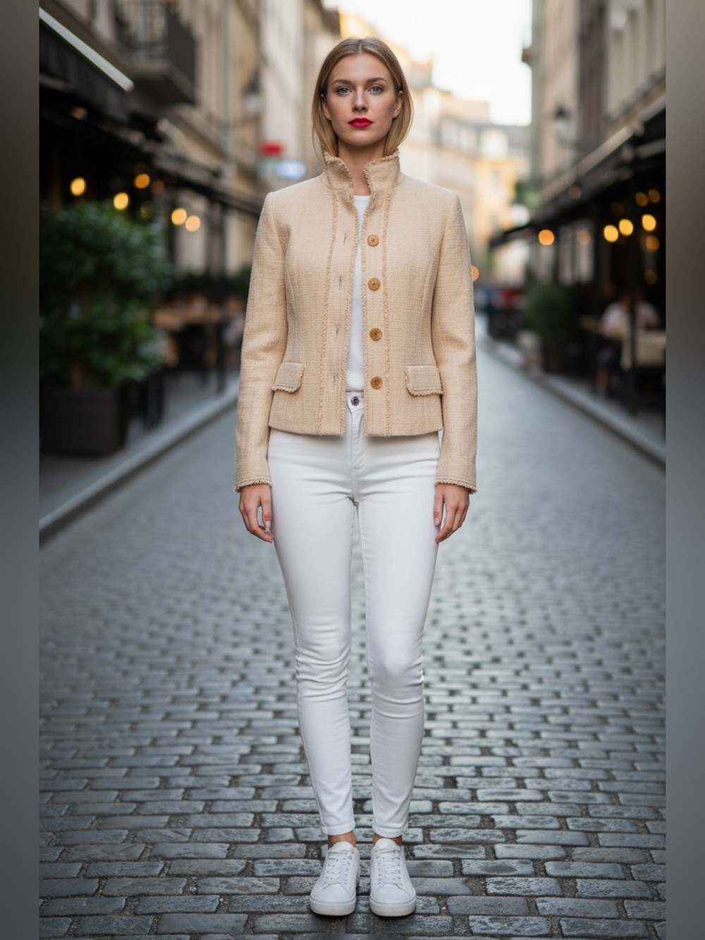 Burberry Cream Tweed Short Jacket - Picture 1 of 7